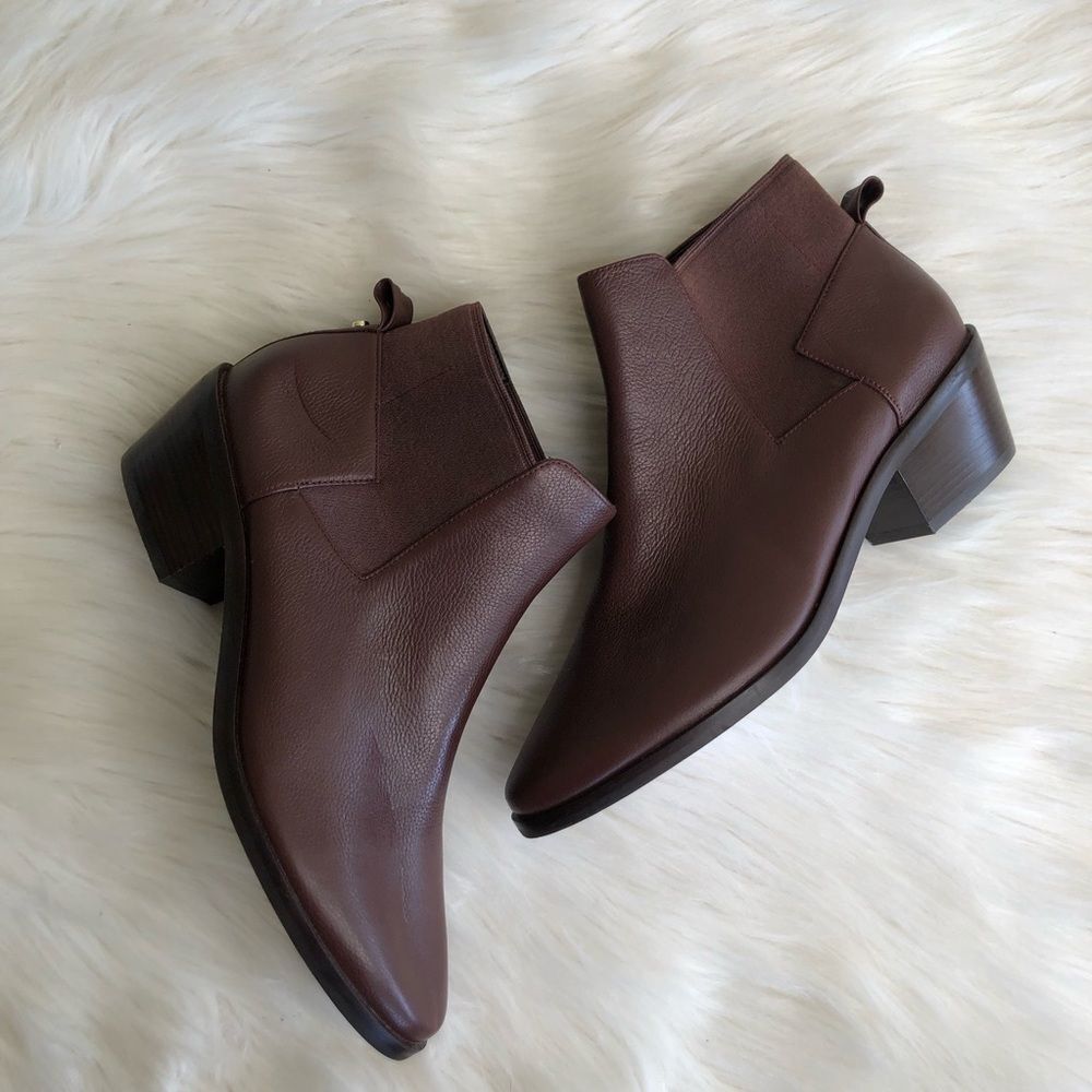 NEW COLE HAAN Gia Bootie In Deep Mahogany Obera Soft Tonal Boots Size 8.5